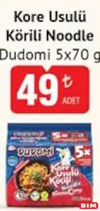 DUDOMİ KORE USULÜ KÖRİLİ NOODLE 5X70 G fiyat ve kampanya bilgisi